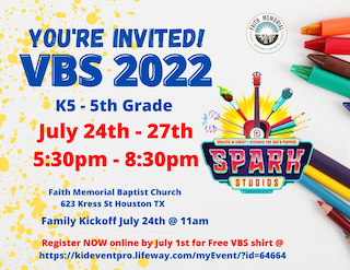 VBS 2022 - Faith Memorial Church - K5-5th Grade